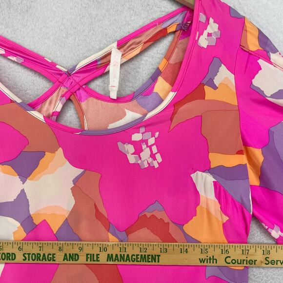 ALICE & TRIXIE Tunic Dress XS Silk Floral Cutout Cover Up Kimono Sleeve Pink - Picture 10 of 12